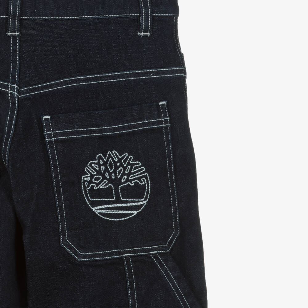 Timberland-Boys Dark Blue Jeans with Contrast Stitching | Childrensalon