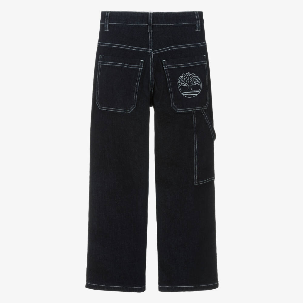 Timberland-Boys Dark Blue Jeans with Contrast Stitching | Childrensalon