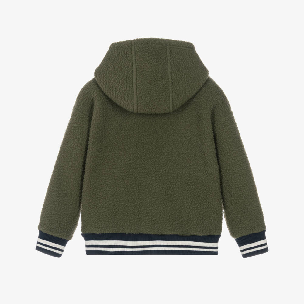 Timberland-Boys Forest Green Zip-Up Fleece Hoodie | Childrensalon