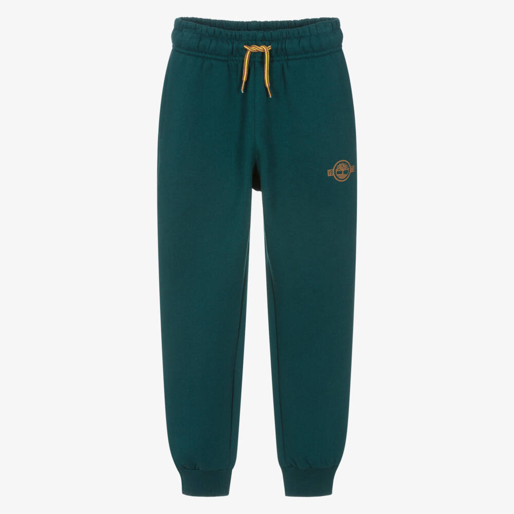 Timberland-Boys Green Cotton Cuffed Joggers | Childrensalon