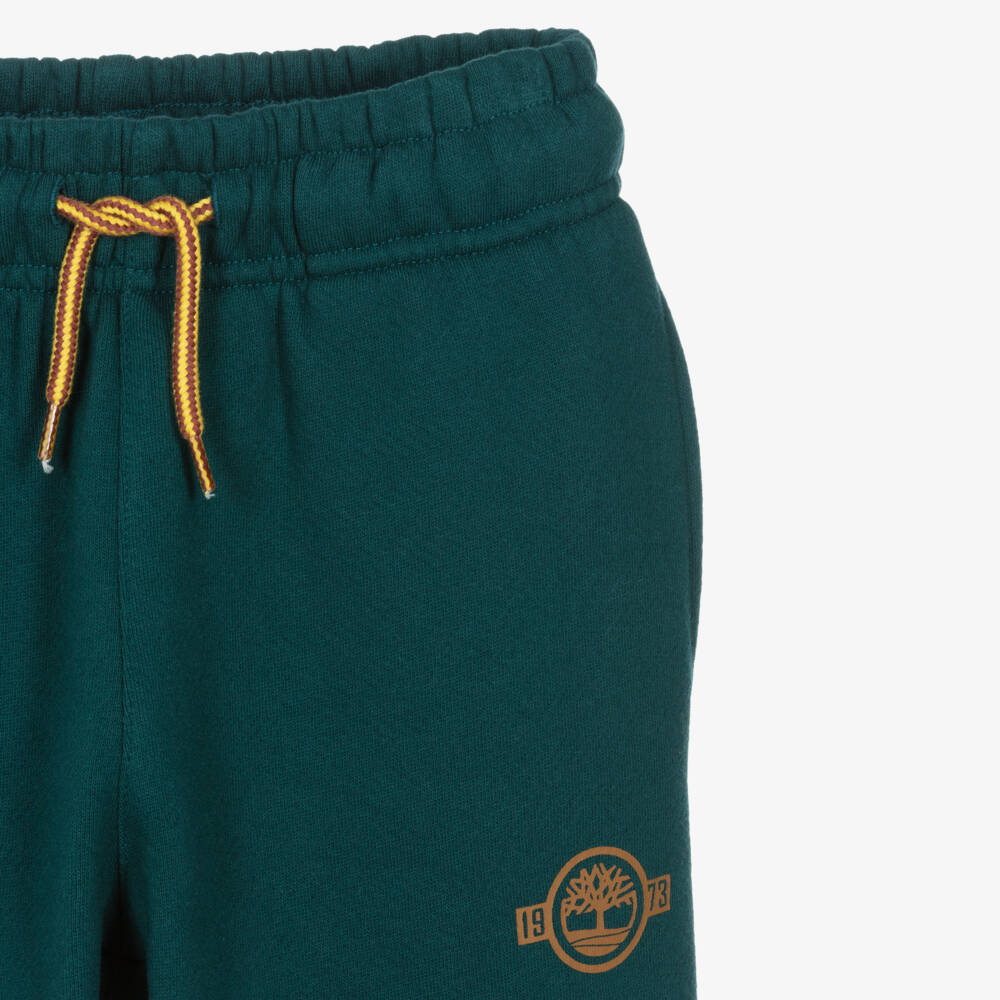 Timberland-Boys Green Cotton Cuffed Joggers | Childrensalon