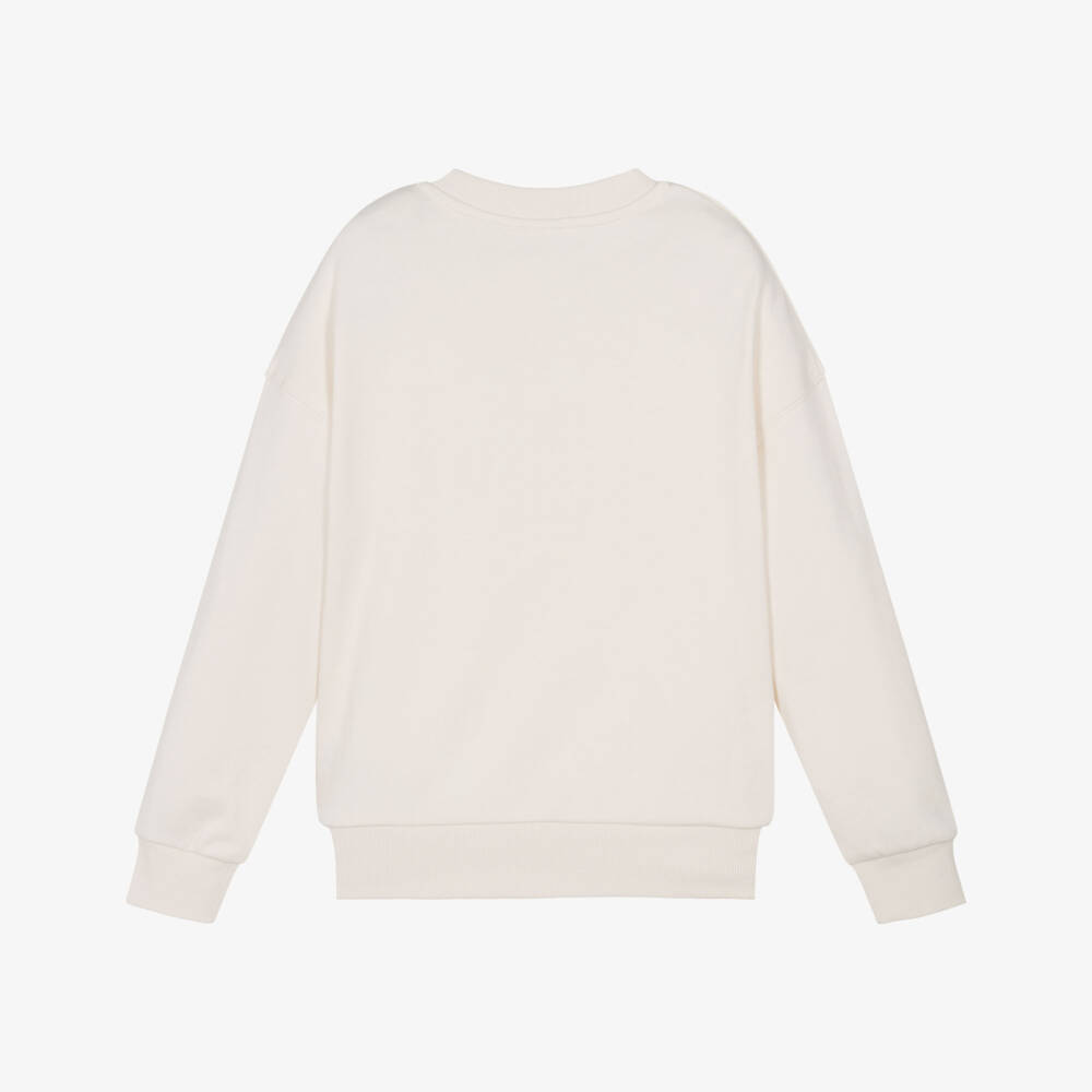 Timberland-Джемпер кремовый из трикотажа с крупным логотипом для мальчиков | Childrensalon