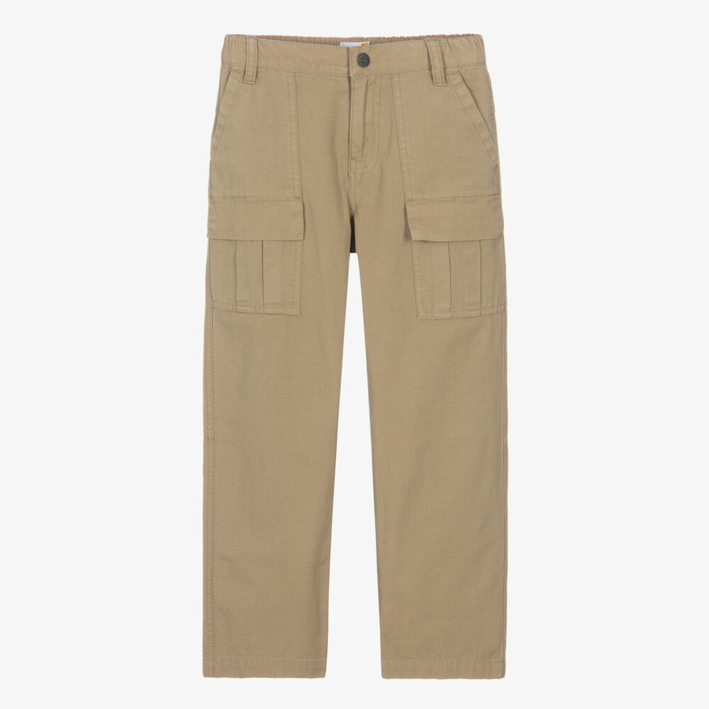 Timberland-بنطلون بجيوب قطن لون أخضر كاكي للأولاد  | Childrensalon