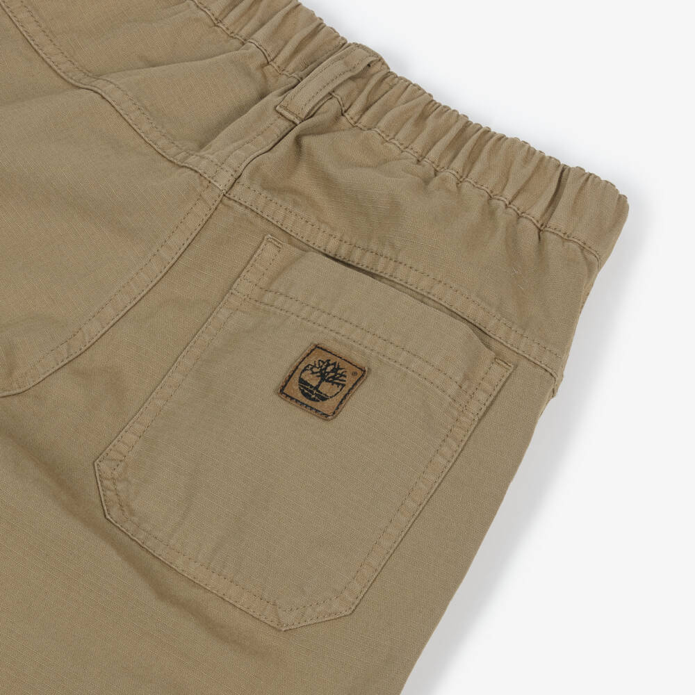 Timberland-بنطلون بجيوب قطن لون أخضر كاكي للأولاد  | Childrensalon