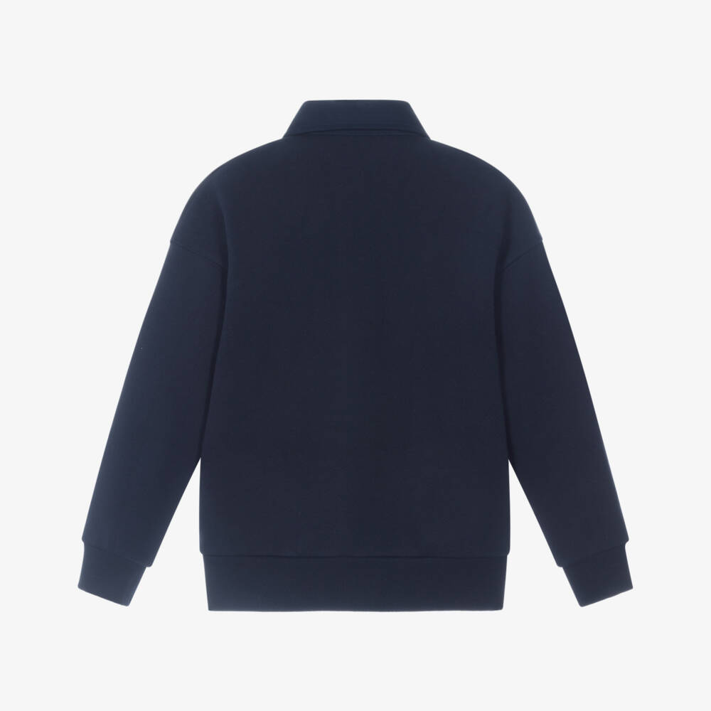 Timberland-Boys Navy Blue Collared Sweatshirt | Childrensalon