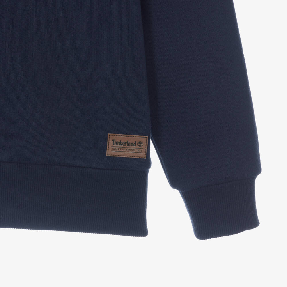 Timberland-Boys Navy Blue Collared Sweatshirt | Childrensalon