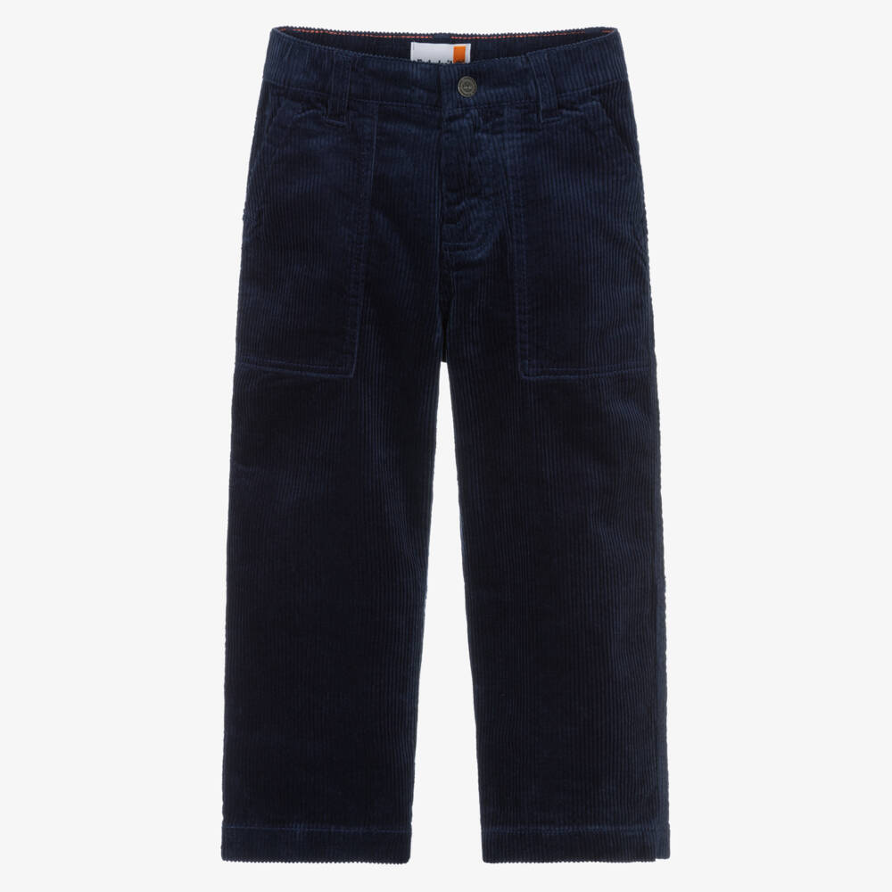 Timberland-Boys Navy Blue Corduroy Trousers with Carpenter Pocket | Childrensalon