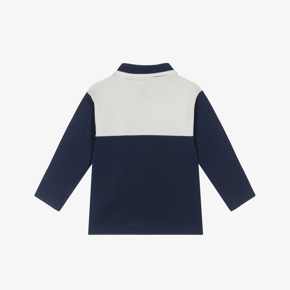 Timberland-Boys Navy Blue Cotton Jersey Polo Top | Childrensalon
