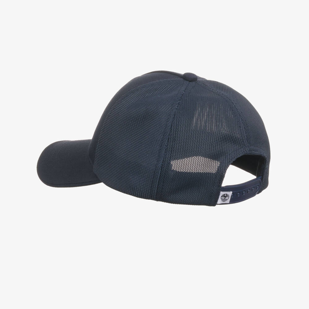 Timberland-Boys Navy Blue Cotton & Mesh Baseball Cap | Childrensalon