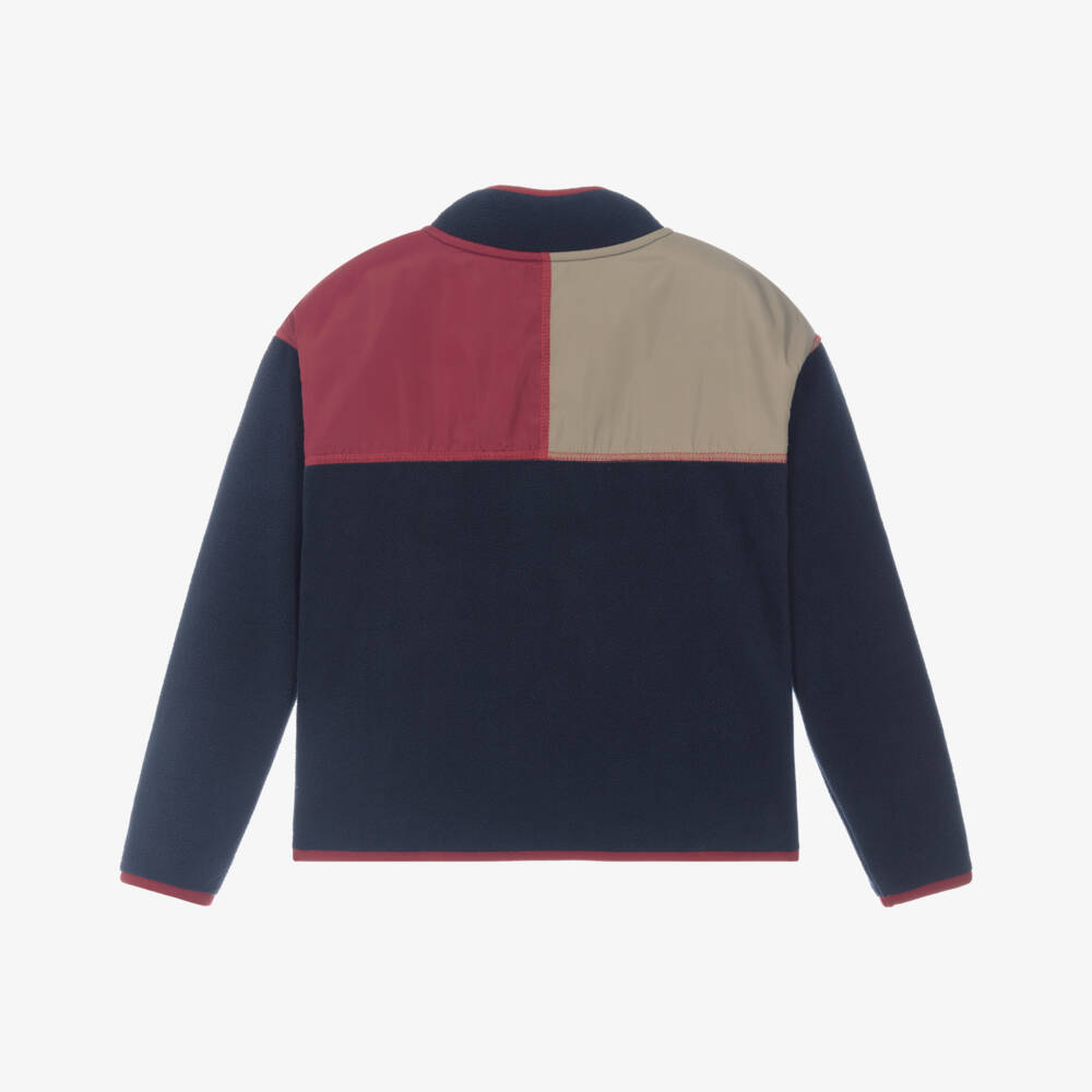 Timberland-Boys Navy Blue Fleece Colourblock Jacket | Childrensalon