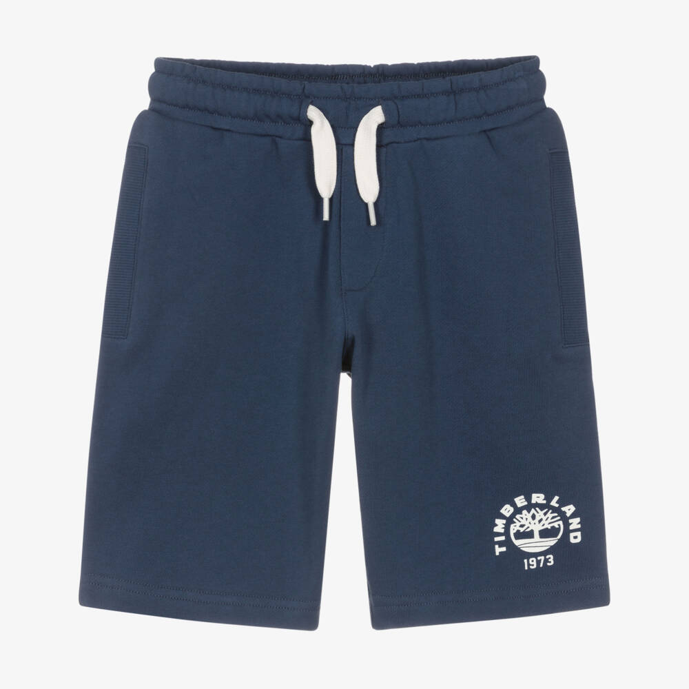 Timberland-Boys Navy Blue Jersey Shorts with Ribbed Pockets | Childrensalon