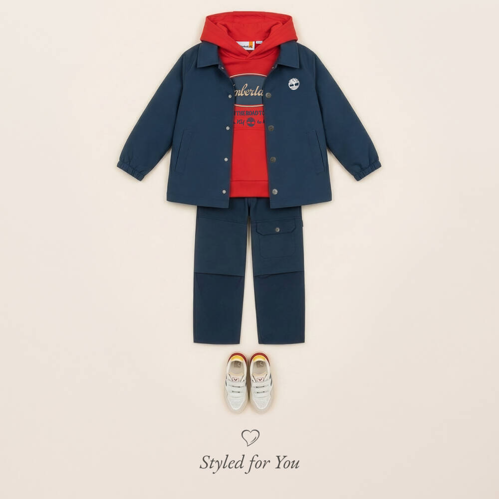 Timberland-Boys Navy Blue Lightweight Coach Jacket | Childrensalon