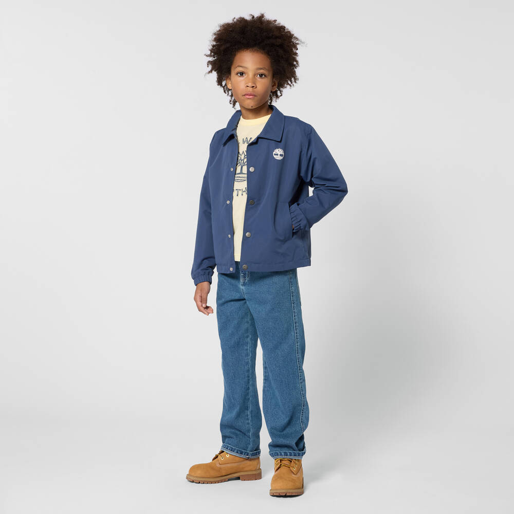 Timberland-Boys Navy Blue Lightweight Coach Jacket | Childrensalon