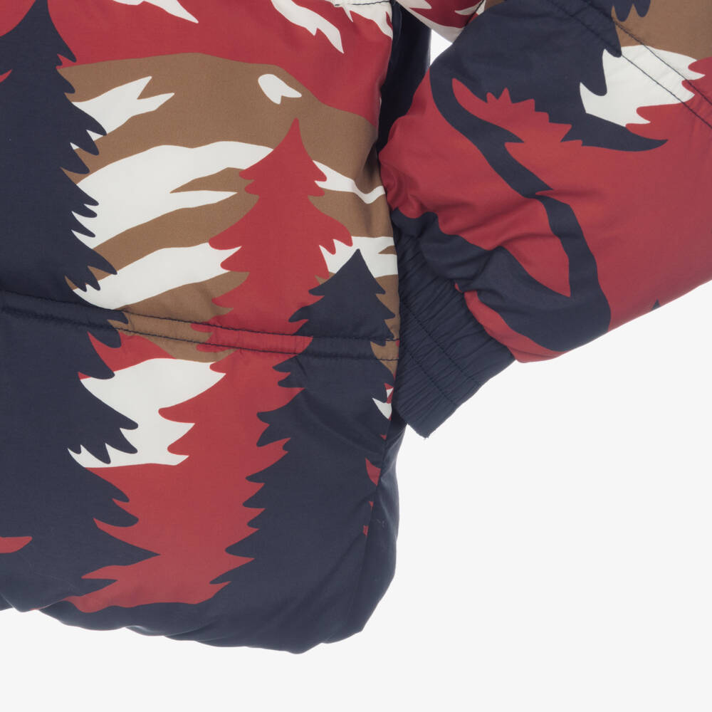 Timberland-Boys Navy Blue Puffer Jacket with Mountain Scene | Childrensalon