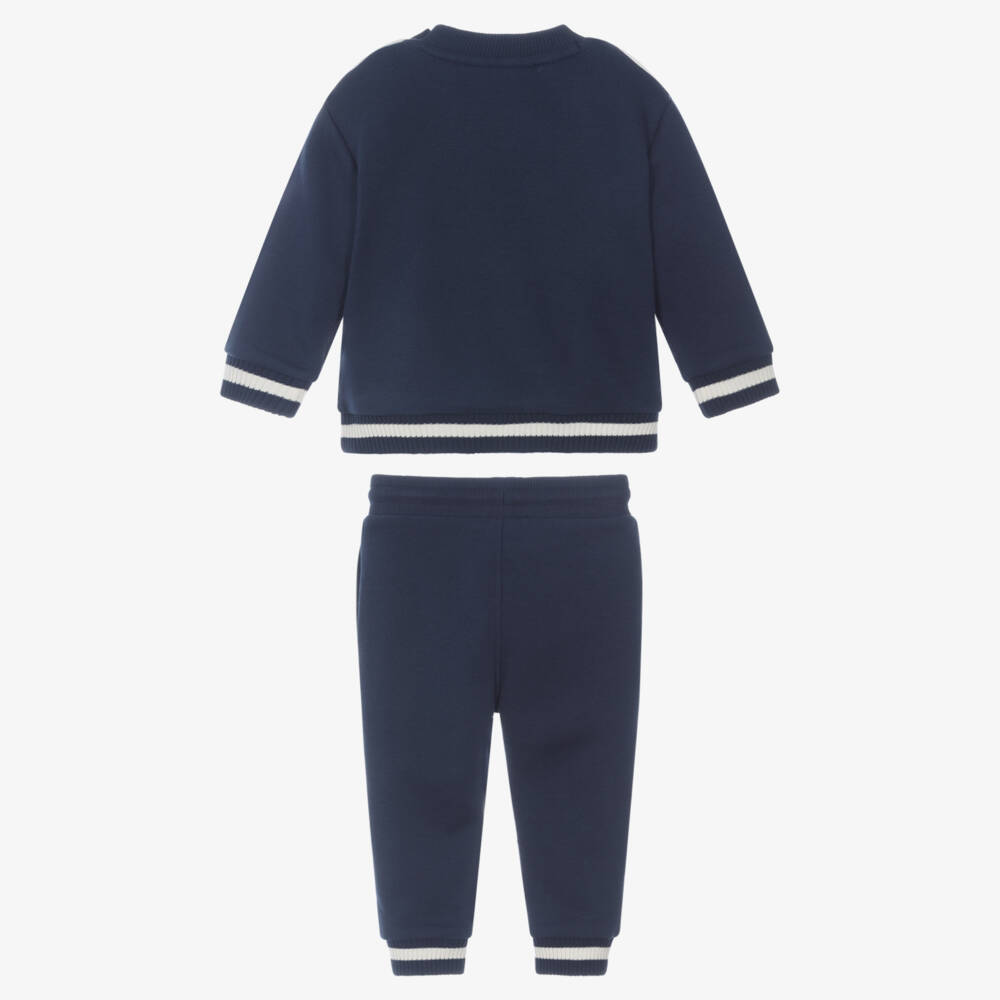 Timberland-Boys Navy Blue Tracksuit with Ribbed Knit Trims | Childrensalon