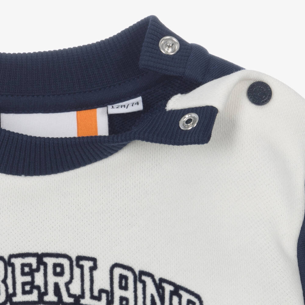 Timberland-Boys Navy Blue Tracksuit with Ribbed Knit Trims | Childrensalon