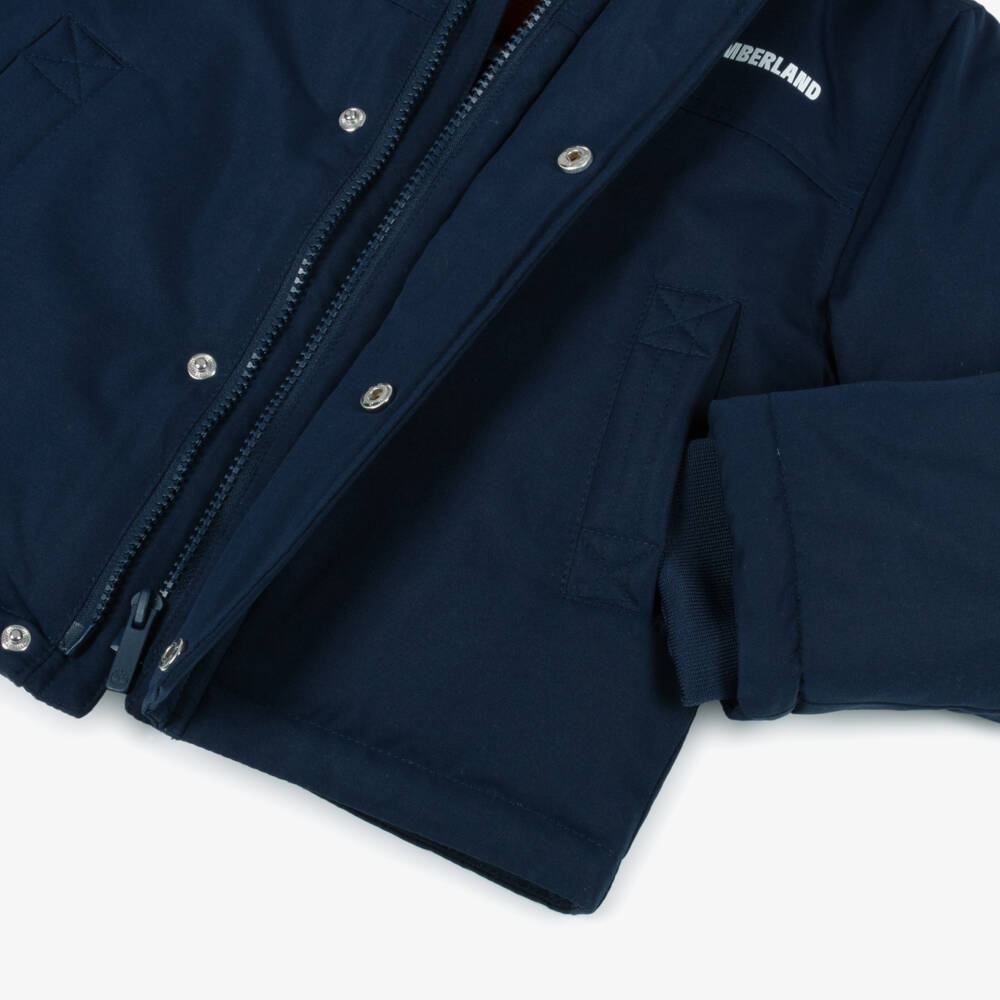 Timberland-Куртка с капюшоном синяя водоотталкивающая для мальчиков | Childrensalon