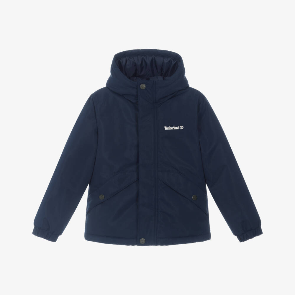 Timberland-Boys Navy Blue Water Repellent Padded Jacket | Childrensalon
