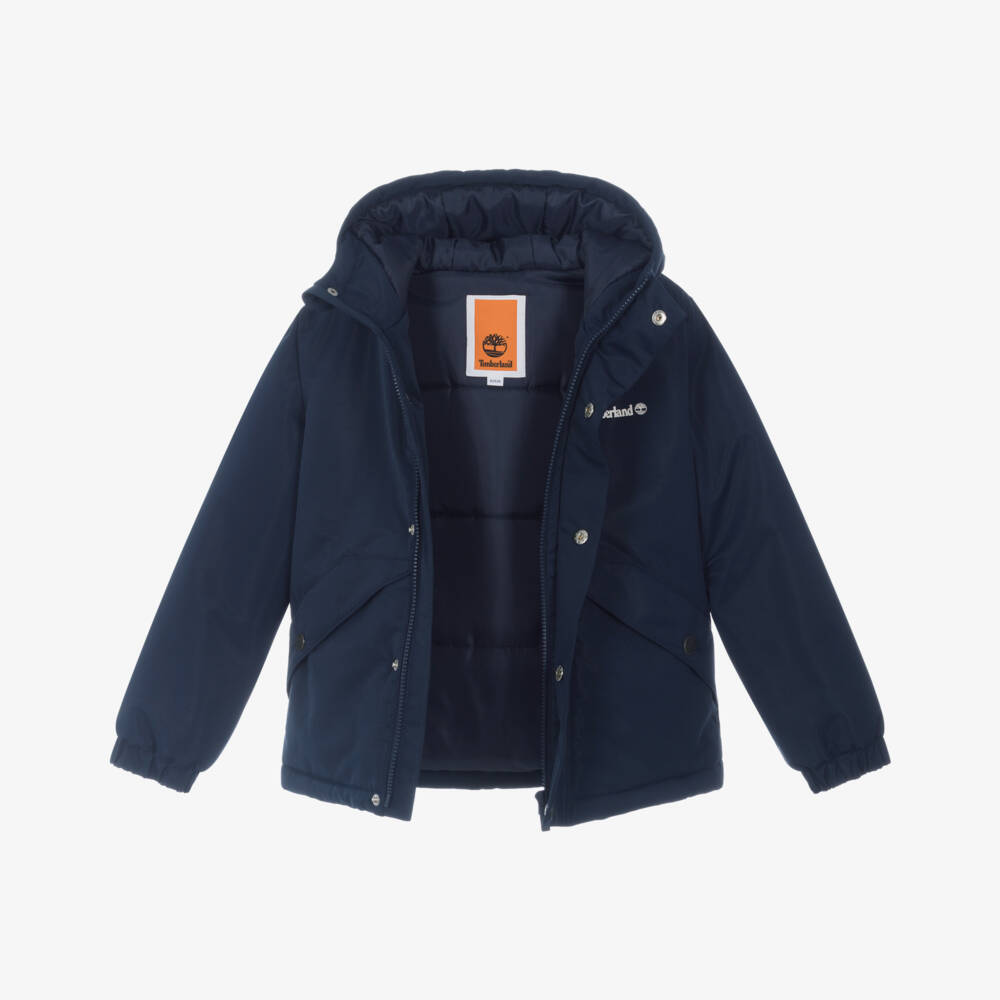 Timberland-Boys Navy Blue Water Repellent Padded Jacket | Childrensalon