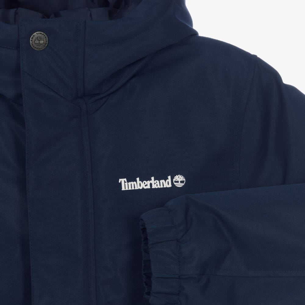 Timberland-Boys Navy Blue Water Repellent Padded Jacket | Childrensalon