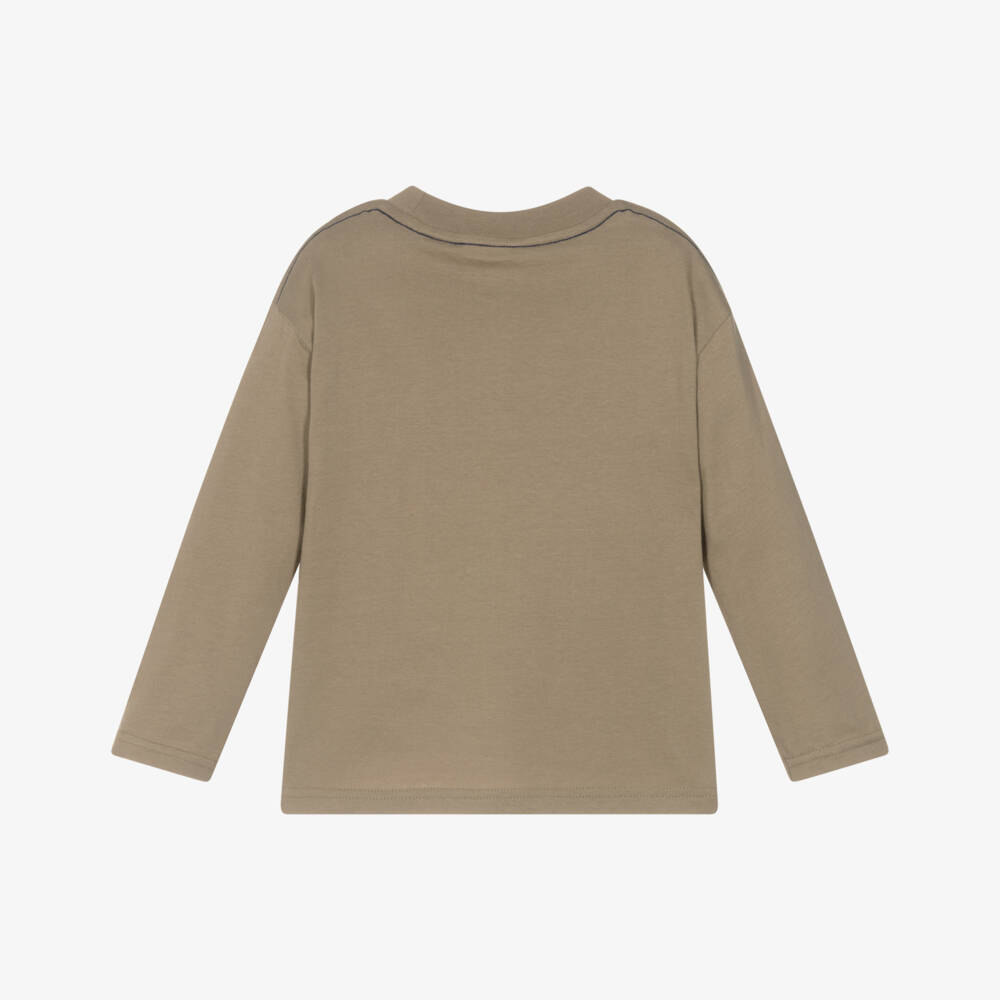 Timberland-Топ коричневый из хлопка с горным пейзажем для мальчиков | Childrensalon