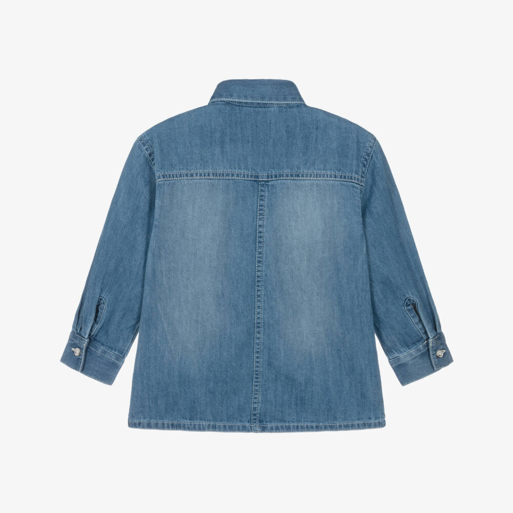 Timberland-قميص دنيم لون أزرق مغسول للأولاد | Childrensalon