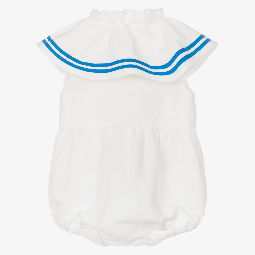 Tinycottons-Baby Girls Off-White Cotton & Linen Shortie | Childrensalon