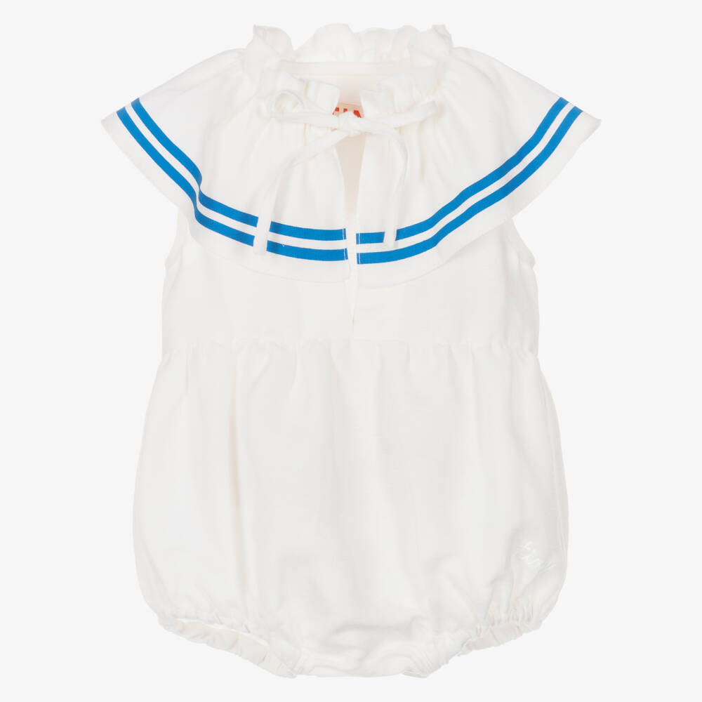 Tinycottons-Baby Girls White Cotton & Linen Shortie | Childrensalon