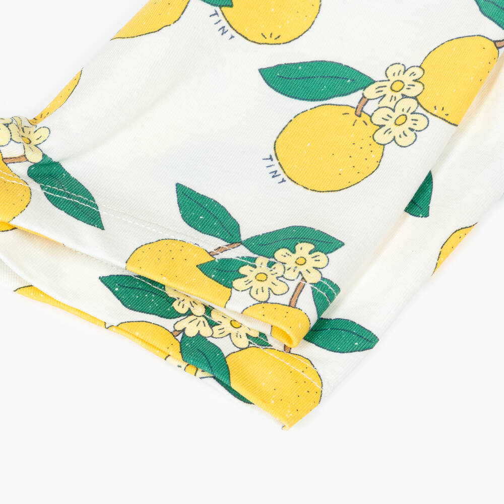 Tinycottons-Baby Girls White Cotton Orange Print Shorts | Childrensalon