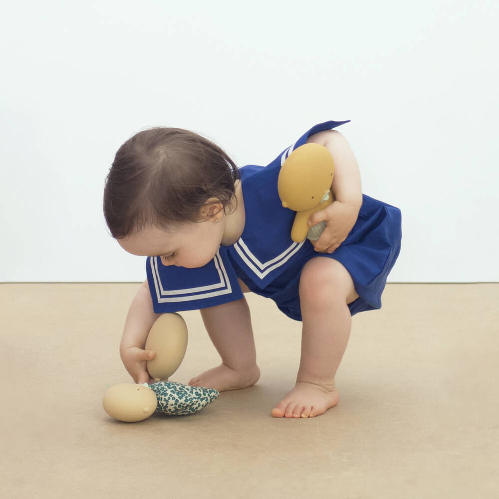 Tinycottons-Blue Cotton & Linen Sailor Shortie | Childrensalon