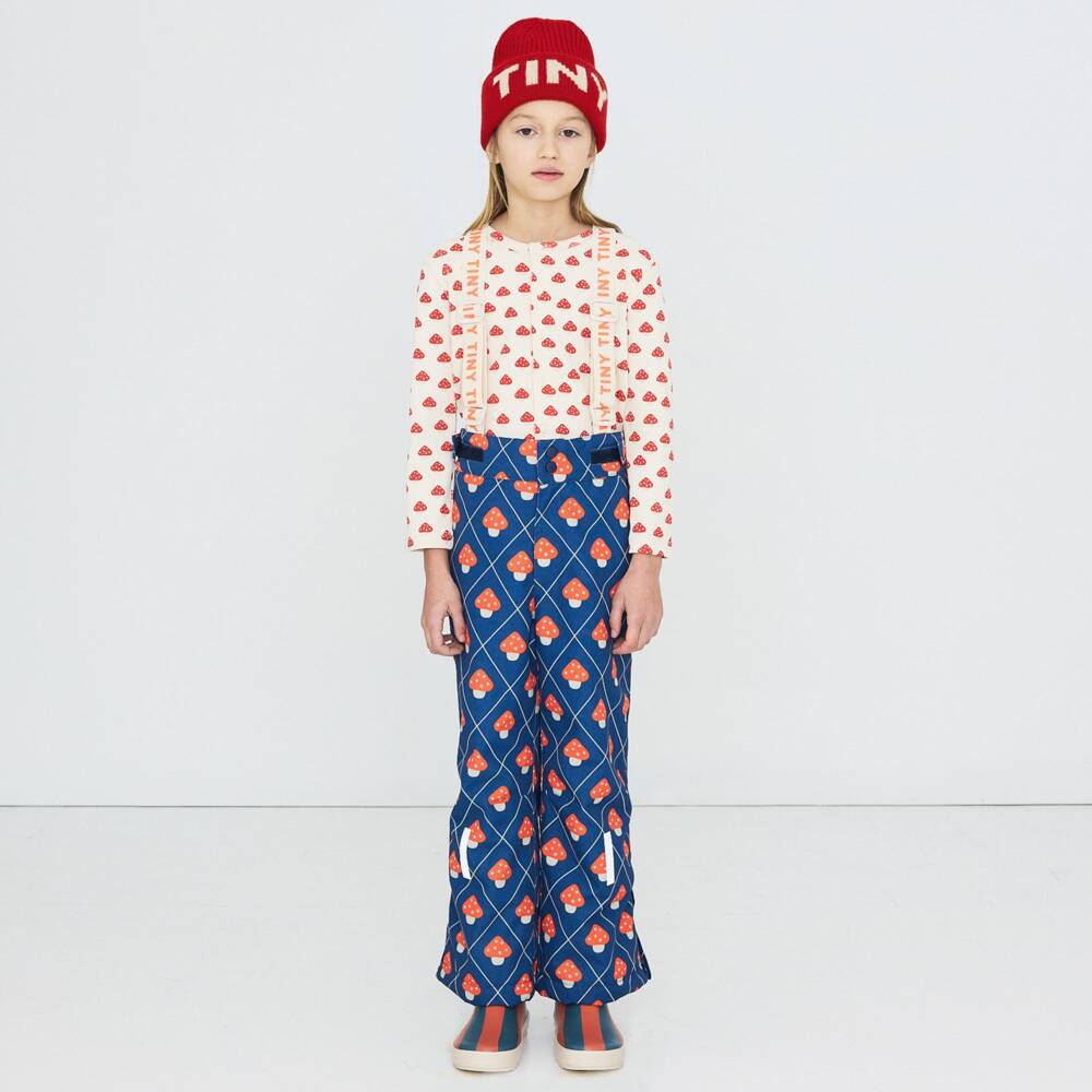 Tinycottons-Girls Blue Mushroom Print Ski Pants | Childrensalon