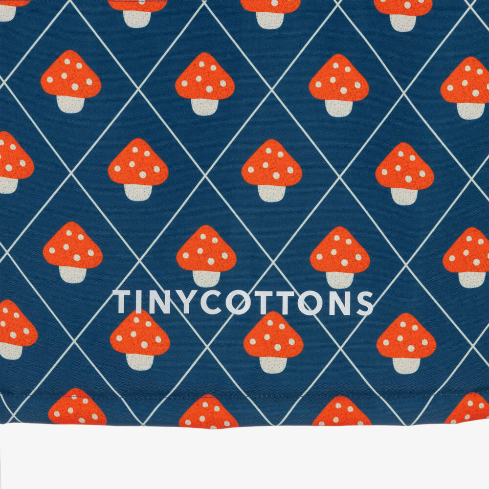 Tinycottons-Girls Blue Mushroom Print Waterproof Coat | Childrensalon
