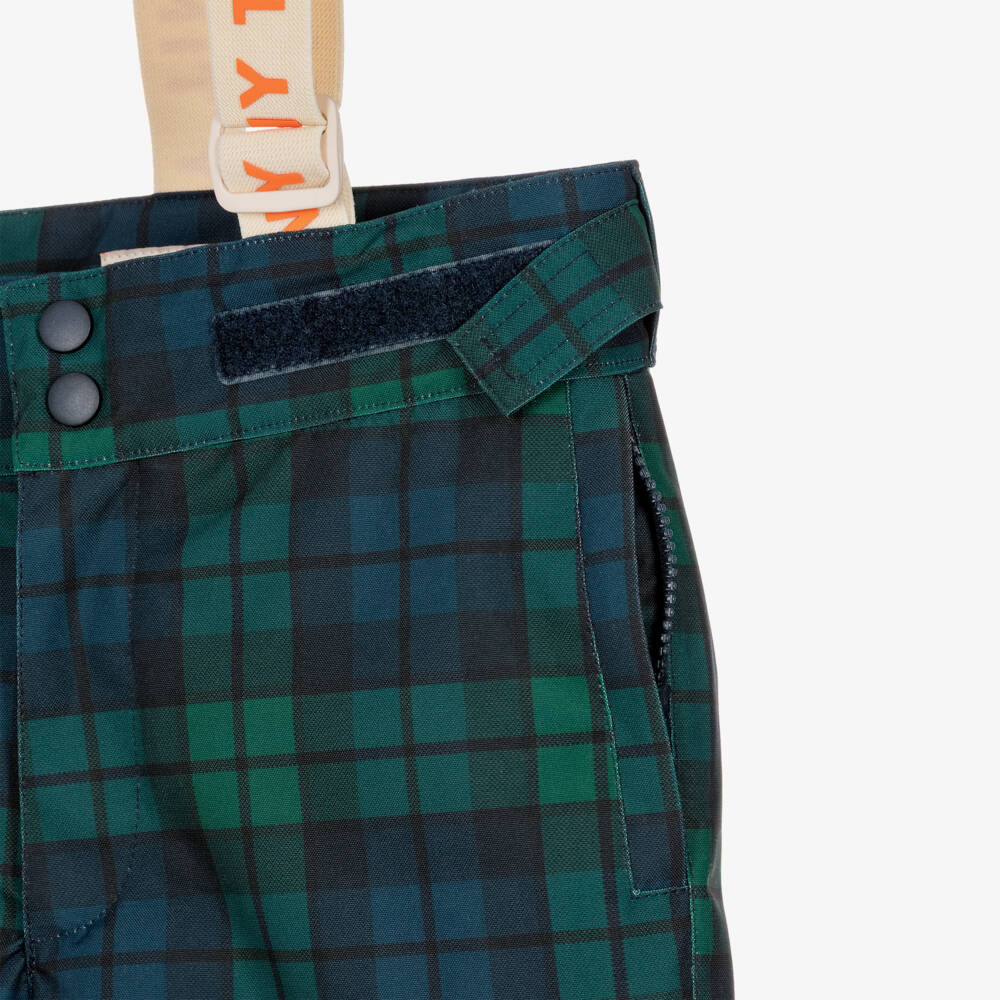 Tinycottons-Girls Green & Blue Tartan Check Ski Pants | Childrensalon