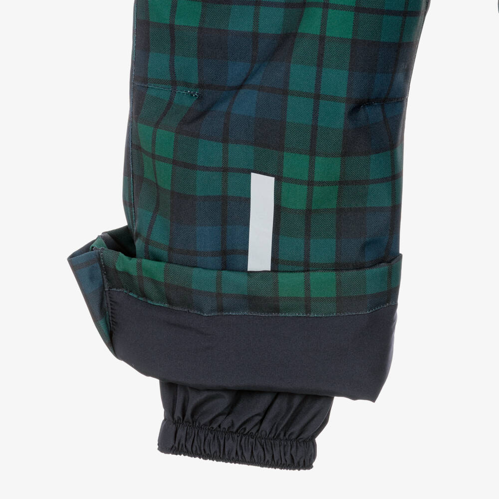 Tinycottons-Girls Green & Blue Tartan Check Ski Pants | Childrensalon