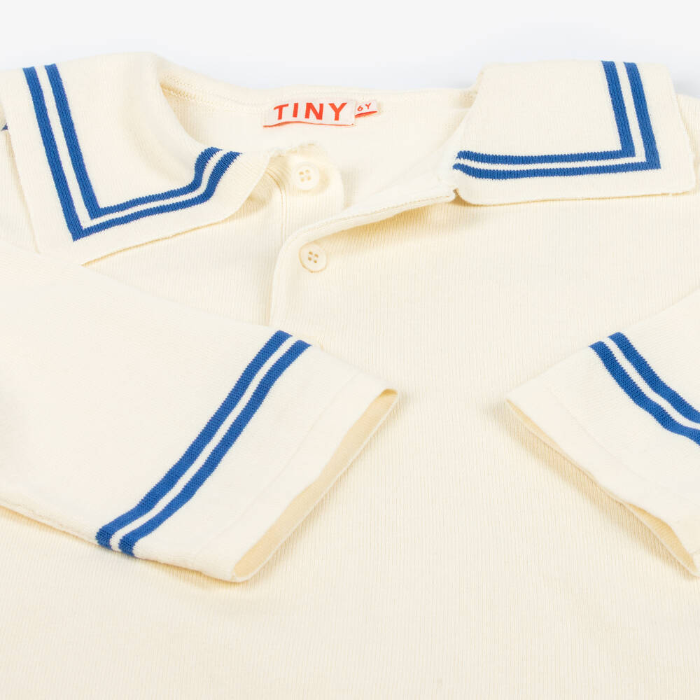 Tinycottons-Girls Ivory Cotton Sailor Top | Childrensalon