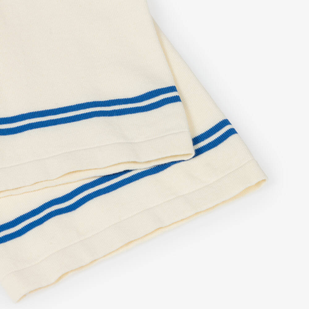 Tinycottons-Girls Ivory Knitted Cotton Drawstring Trousers | Childrensalon