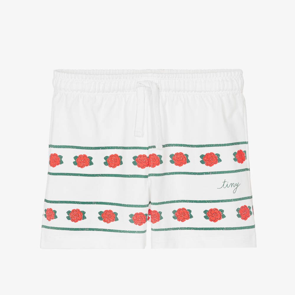 Tinycottons-Шорты кремовые с розовым принтом для девочек | Childrensalon