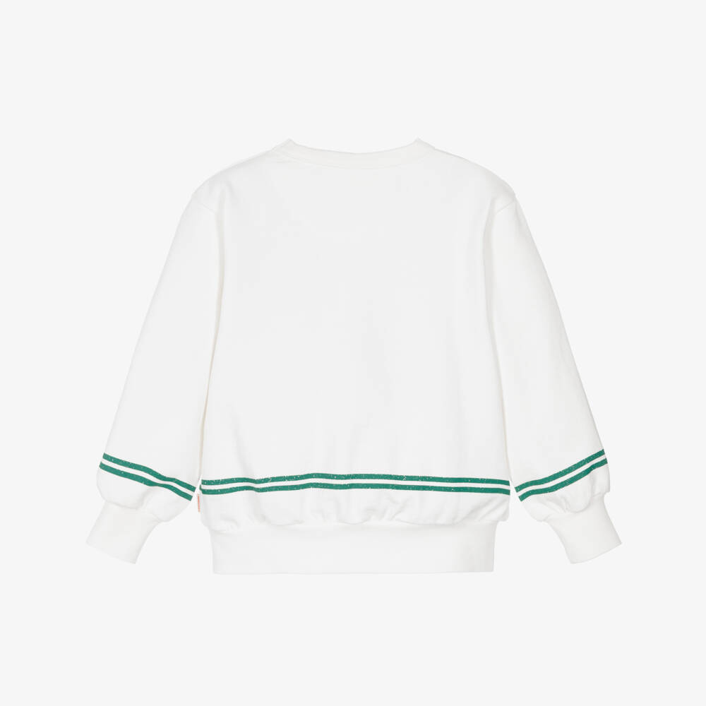 Tinycottons-Girls Off-White Cotton Rose Print Sweatshirt | Childrensalon