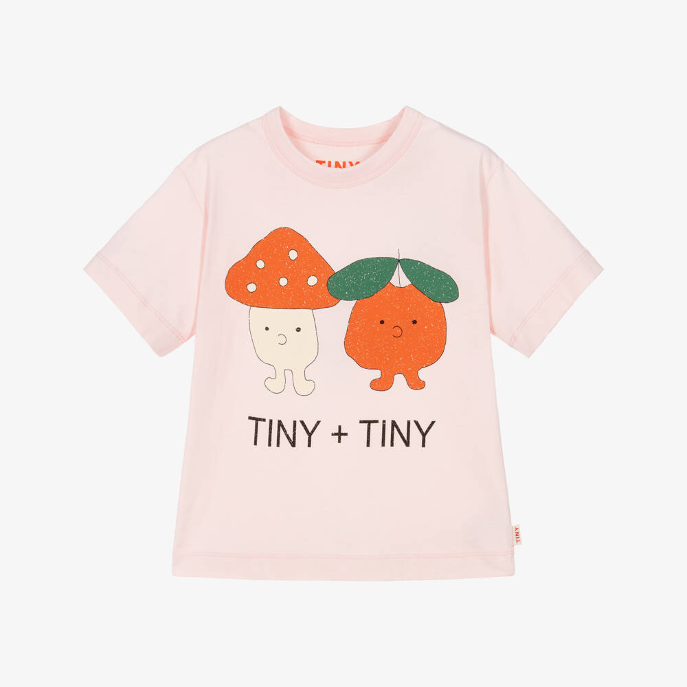 Tinycottons-Girls Pink Organic Cotton Graphic Print T-Shirt  | Childrensalon