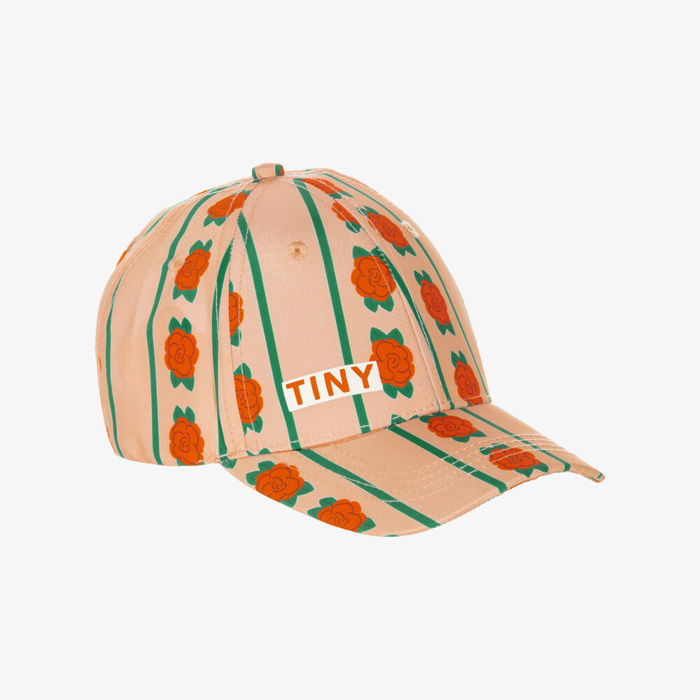 Tinycottons-Girls Pink Rose Print Cap | Childrensalon