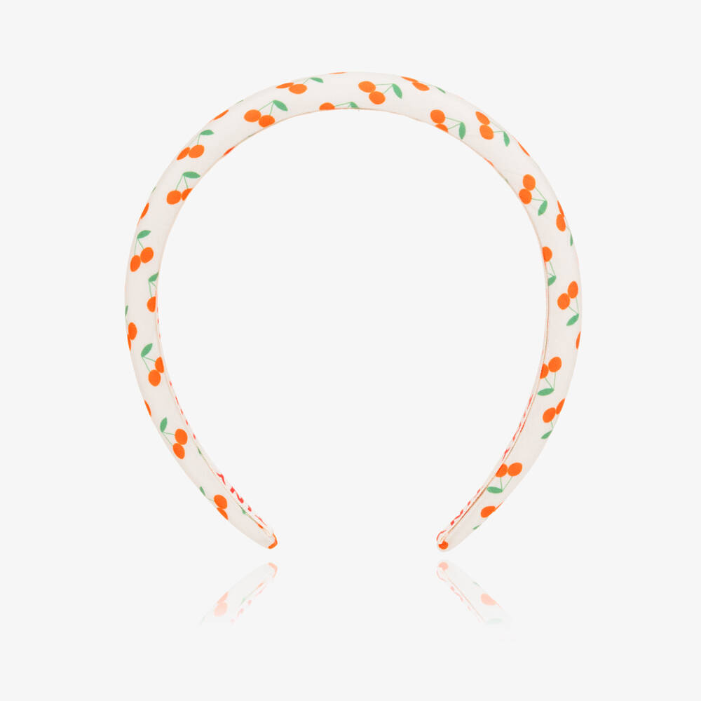 Tinycottons-Girls White Cotton Hairband with Cherries | Childrensalon