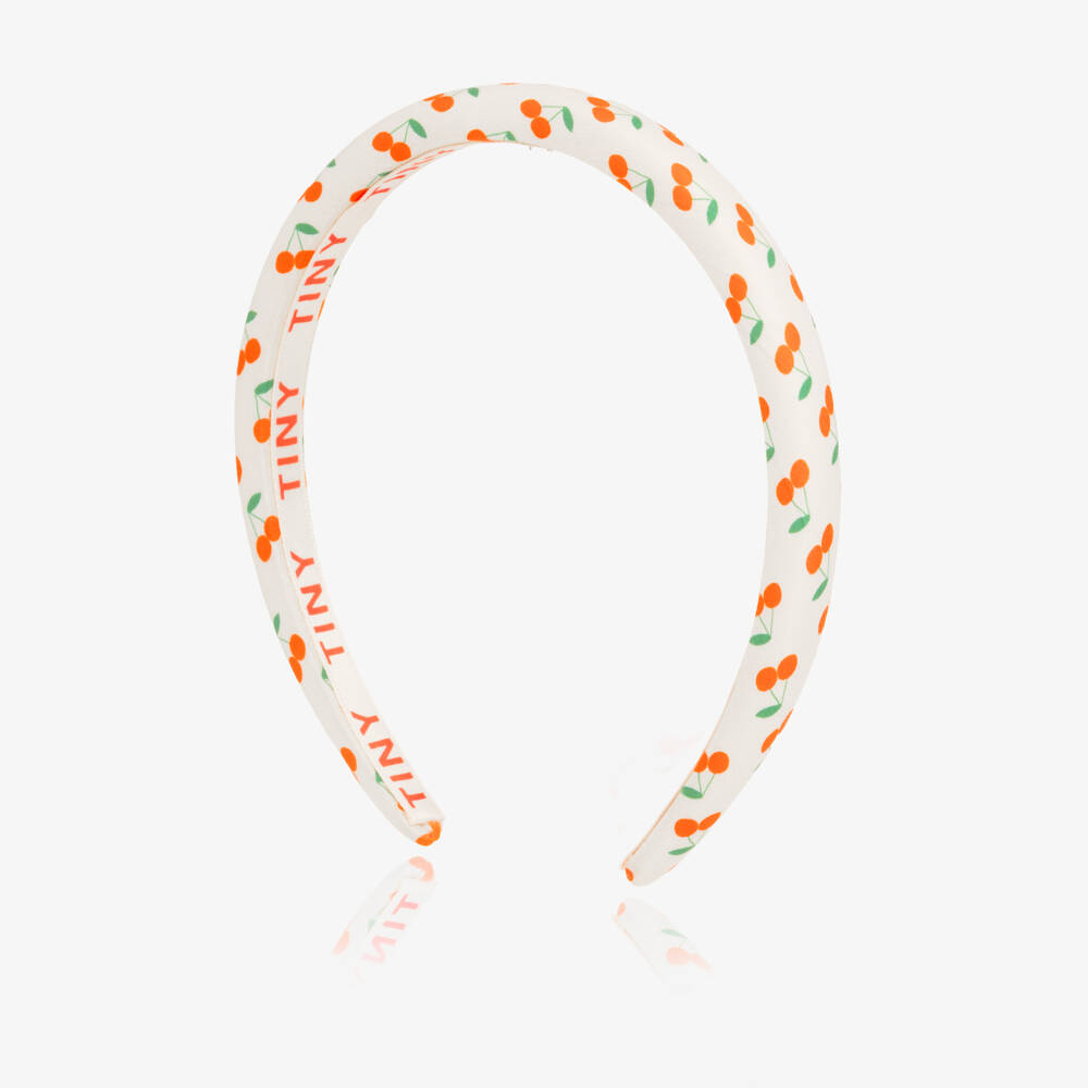 Tinycottons-Girls White Cotton Hairband with Cherries | Childrensalon