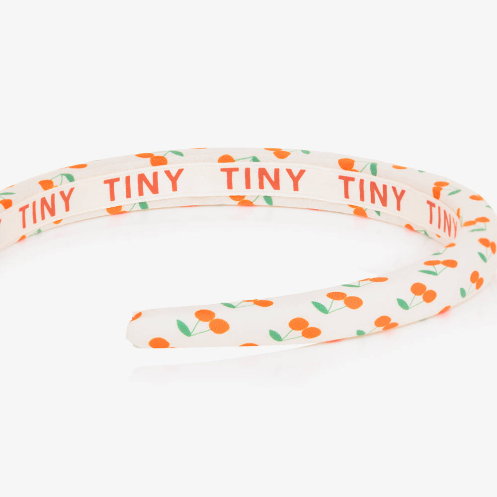 Tinycottons-Girls White Cotton Hairband with Cherries | Childrensalon