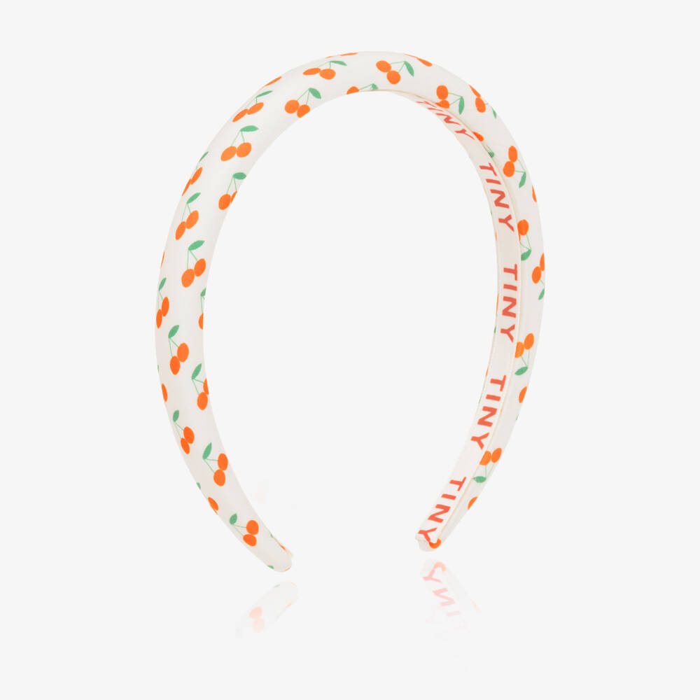 Tinycottons-Girls White Cotton Hairband with Cherries | Childrensalon