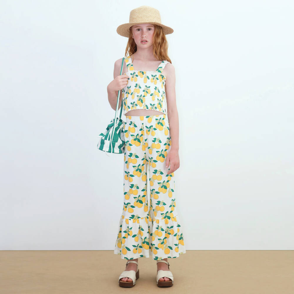 Tinycottons-توب قطن بطبعة برتقال لون أبيض للبنات | Childrensalon