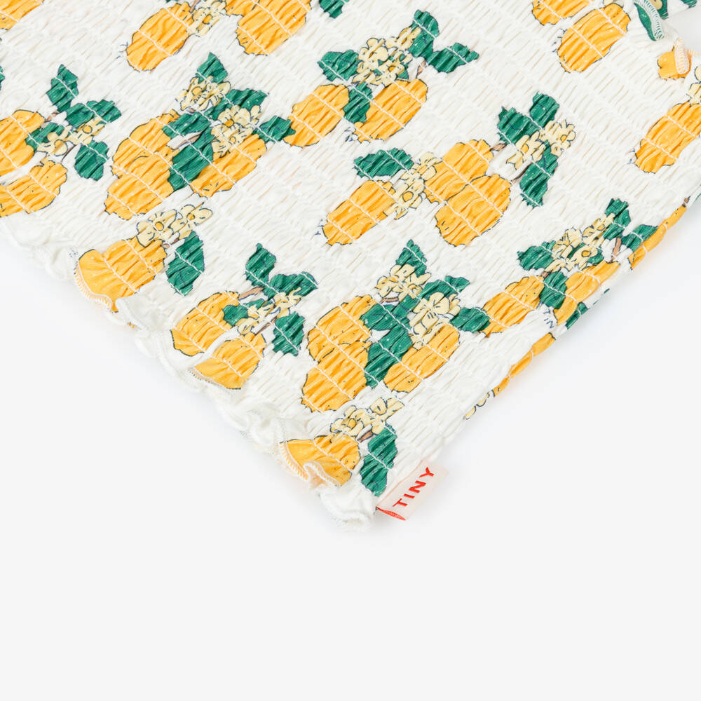 Tinycottons-توب قطن بطبعة برتقال لون أبيض للبنات | Childrensalon