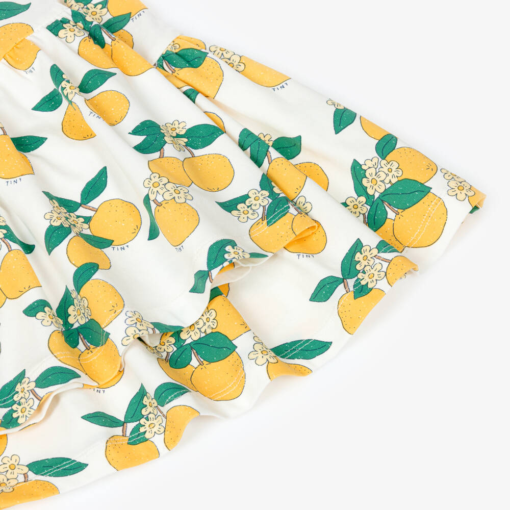 Tinycottons-بنطلون قطن جيرسي بطبعة برتقال لون أبيض للبنات | Childrensalon