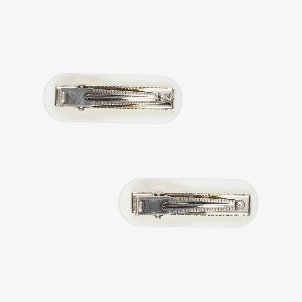 Tinycottons-Girls White Hair Clips with Sparkling Cherries (2 Pack) | Childrensalon