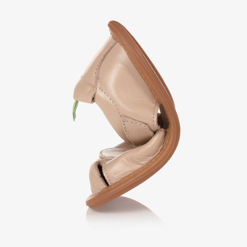 Tip Toey Joey-Baby Girls Pink Leather Sandals With Velcro Strap | Childrensalon