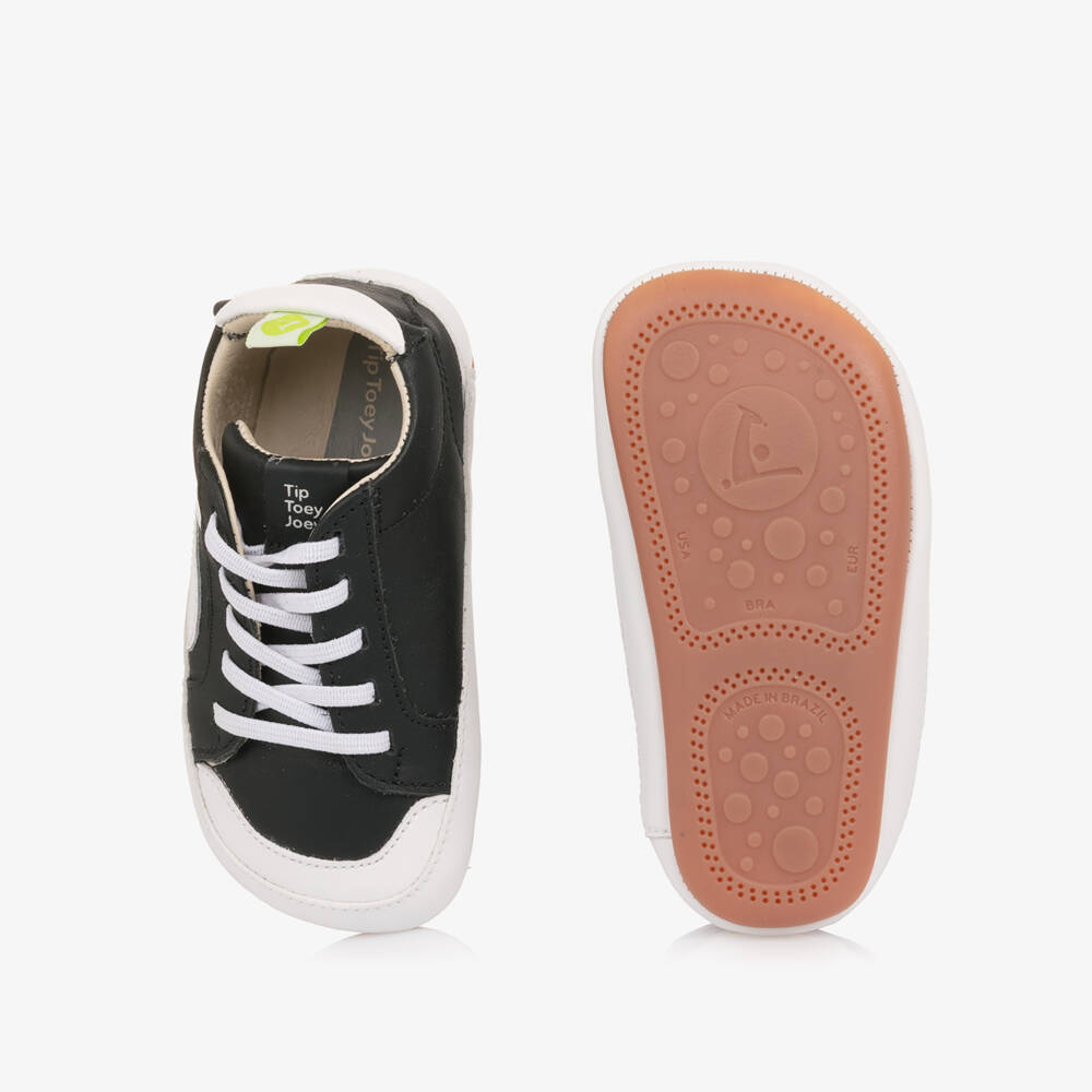 Tip Toey Joey-حذاء رياضي جلد لمرحلة بدء المشي لون أسود | Childrensalon